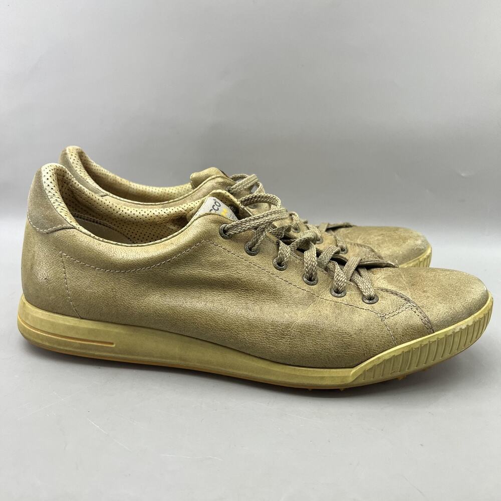 Ecco Street Evo One Golf Shoes Men Size 13 US, 47 EU Tan Leather Comfort Sneaker